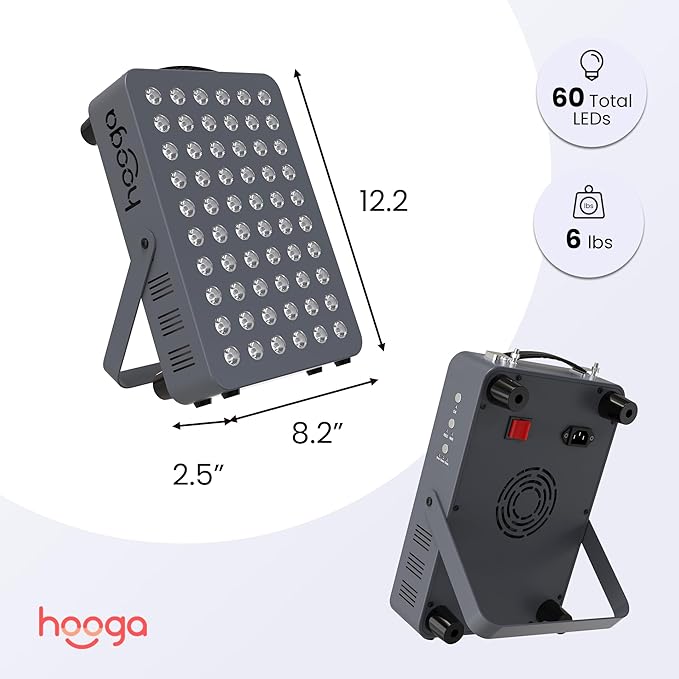 Hooga Red Light Therapy Panel for Face and Body, Red & Near Infrared LED Light