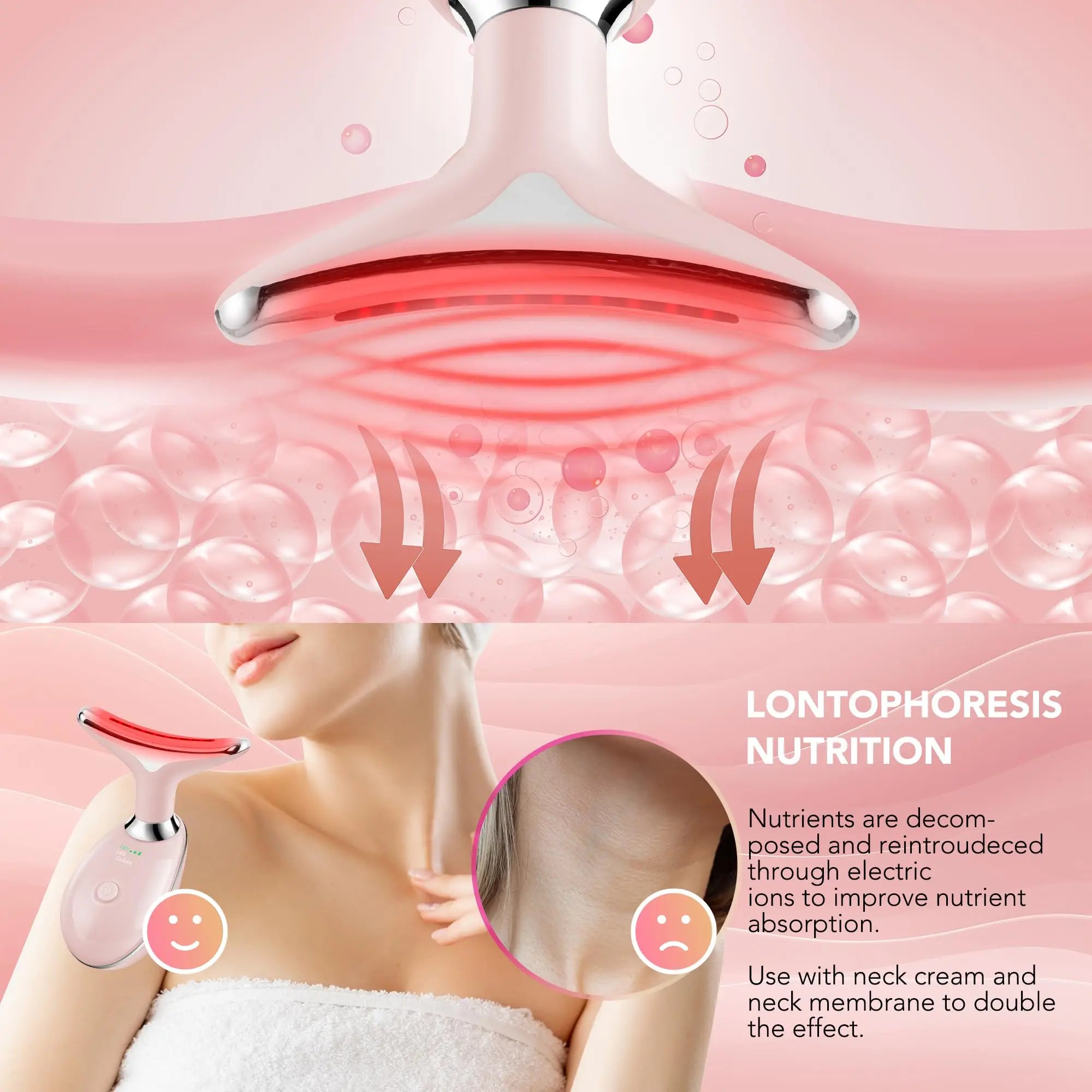 Red Light Therapy for Face/Neck, 7 Color LED Facial Light Therapy Wand  Portable Face Neck Massager Wand for Skin Care