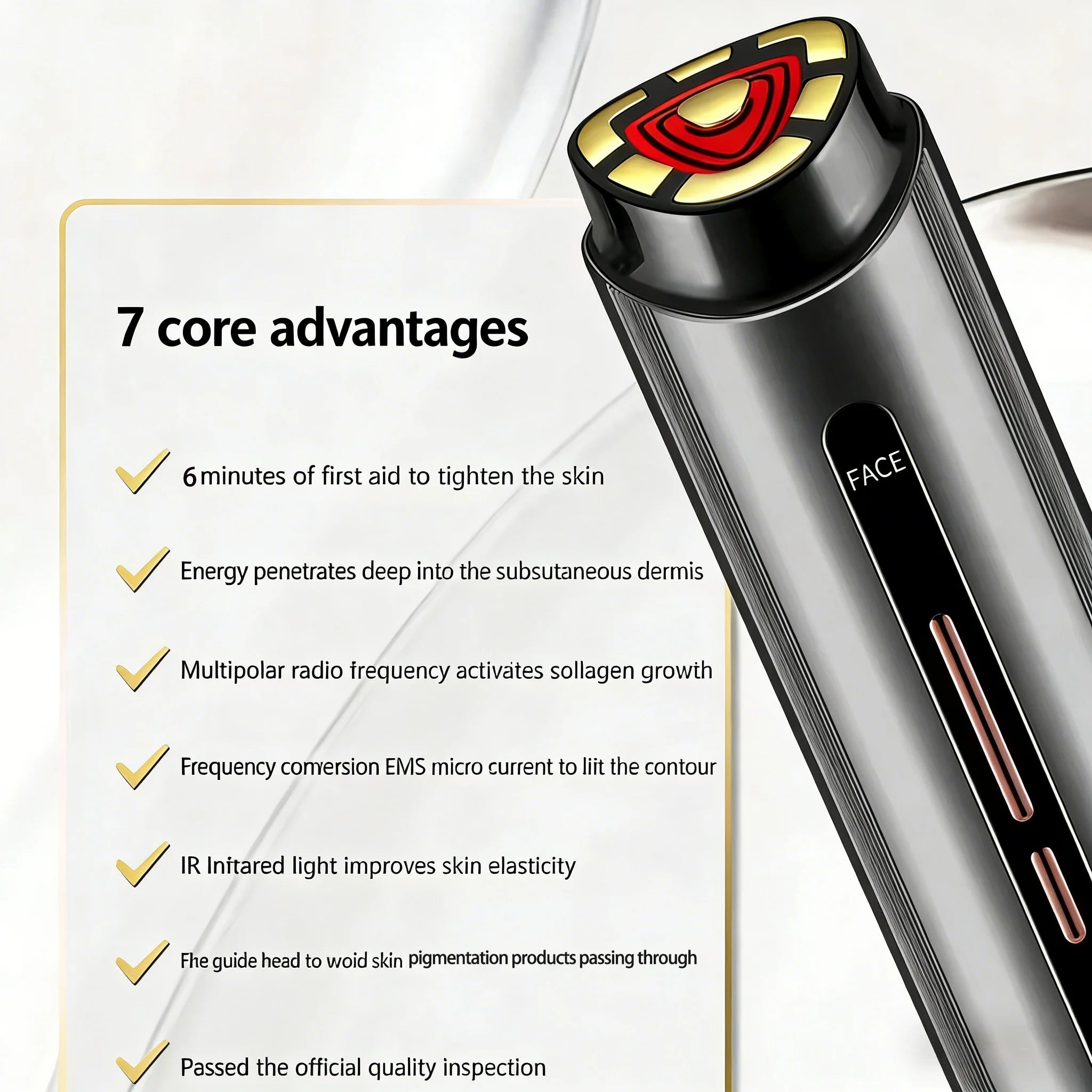 RF EMS Red Light Facial Beauty Device Skin Rejuvenating Skin Firming Facial Care Instrument
